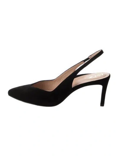 Pre-owned Inez Suede Slingback Pumps In Black