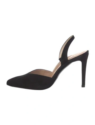 Pre-owned Inez Suede Slingback Pumps In Black