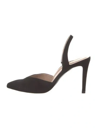 Pre-owned Inez Suede Slingback Pumps In Black