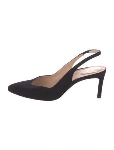 Pre-owned Inez Suede Slingback Pumps In Black