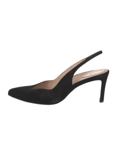 Pre-owned Inez Suede Slingback Pumps In Black