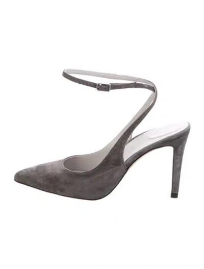 Pre-owned Inez Suede Slingback Pumps In Gray