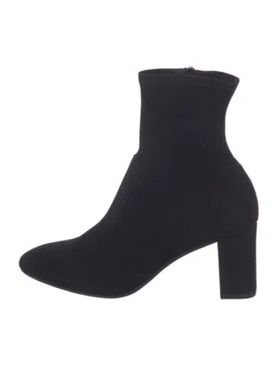 Pre-owned Inez Suede Sock Boots In Black