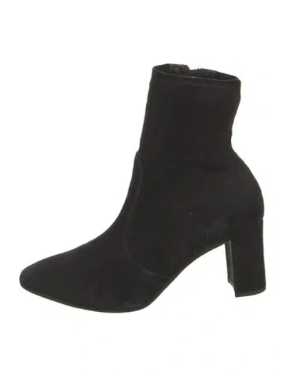 Pre-owned Inez Suede Sock Boots In Black
