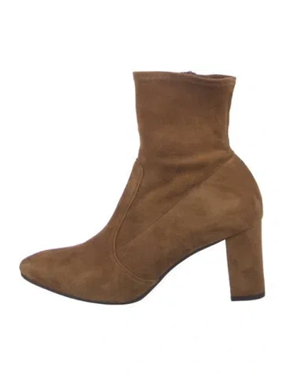 Pre-owned Inez Suede Sock Boots In Brown