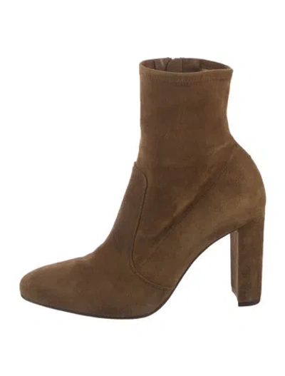 Pre-owned Inez Suede Sock Boots In Brown