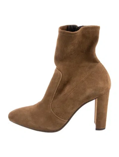 Pre-owned Inez Suede Sock Boots In Brown