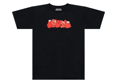 Pre-owned Infinite Archives Men's  X Kaws Rebuild T-shirt In Black