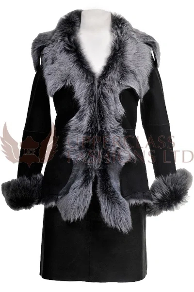 Pre-owned Infinity Black Brissa Ladies Women's Real Toscana Sheepskin Leather Jacket Coat