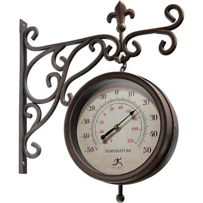 Infinity Instruments Beauregard Outdoor Clock Thermometer