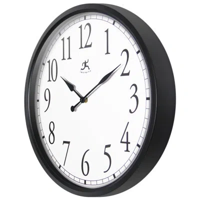 Infinity Instruments Bromidic Round Metal Wall Clock 16 Inches - Black