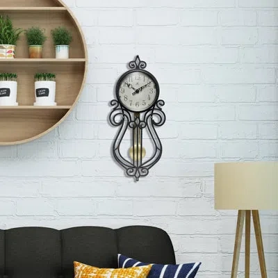 Infinity Instruments Classic Irregular Plastic Wall Clock 20 Inches - Aged Black