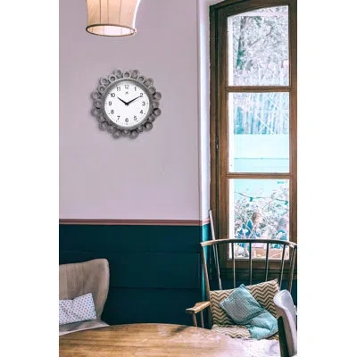 Infinity Instruments Ellipse 7.5" Wall Clock In Aged Silver;argent Vieilli