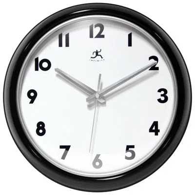 Infinity Instruments Modern Contemporary Round Plastic Wall Clock 12 Inches In Silver