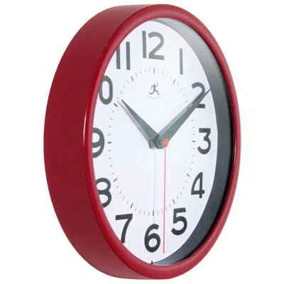 Infinity Instruments Modern/contemporary Round Plastic Wall Clock 9 Inches In Red