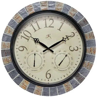 Infinity Instruments Outdoor Round Plastic Wall Clock 18 Inches - Multi-color