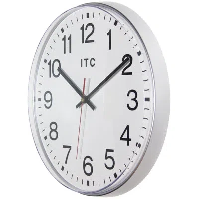 Infinity Instruments Profuse Itc Round Plastic Wall Clock 12 Inches - Silver