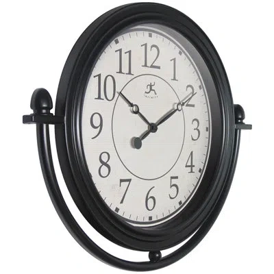 Infinity Instruments Round Plastic Wall Clock 17 Inches - Black