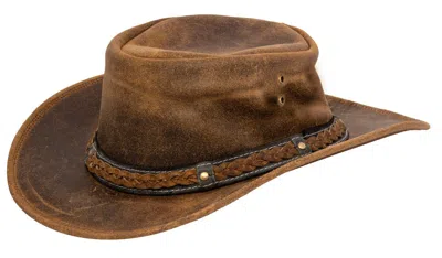 Infinity Leather Cowboy Aussie Real Leather Bush Hat In Multi