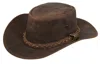 Infinity Leather Cowboy Outback Real Vintage Leather Aussie Bush Hat In Multi