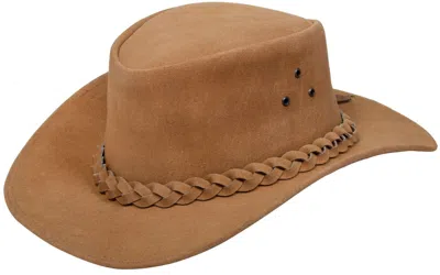 Infinity Leather Cowboy Outback Suede Aussie Bush Hat In Multi
