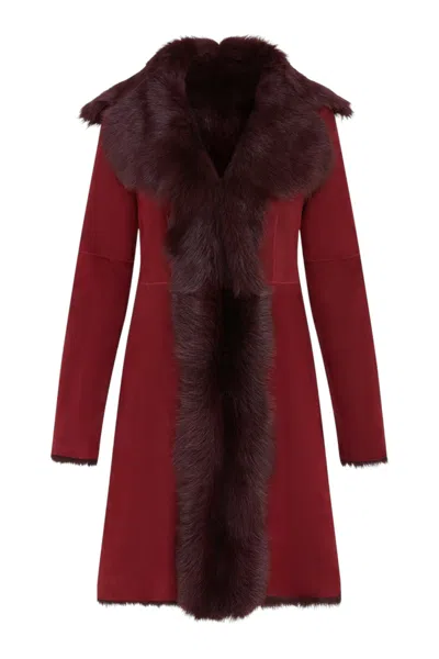 Infinity Leather Female Burgundy Toscana Sheepskin Suede Trench Coat-tbilisi In White