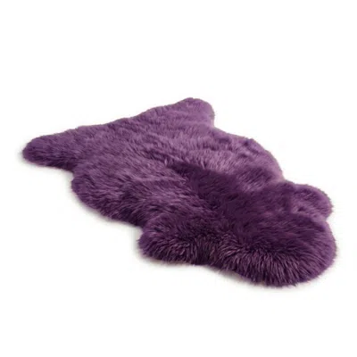 Infinity Leather Genuine Bright Violet Sheepskin Natural Silky Soft Fluffy Real Wool Rug In Purple