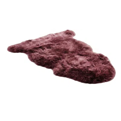 Infinity Leather Genuine Burgundy Sheepskin Natural Silky Soft Fluffy Real Wool Rug In Brown