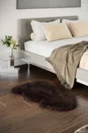Infinity Leather Genuine Chocolate Brown Sheepskin Silky Natural Soft Fluffy Real Wool Rug In Brown
