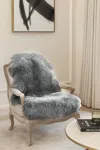 Infinity Leather Genuine Grey Sheepskin Silky Natural Soft Fluffy Real Wool Rug In Gray