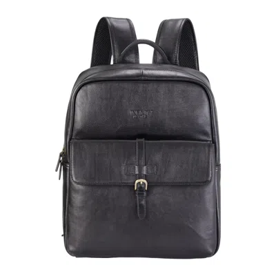 Infinity Leather Genuine Leather Black Vintage Laptop Backpack Travel Bag - Cove