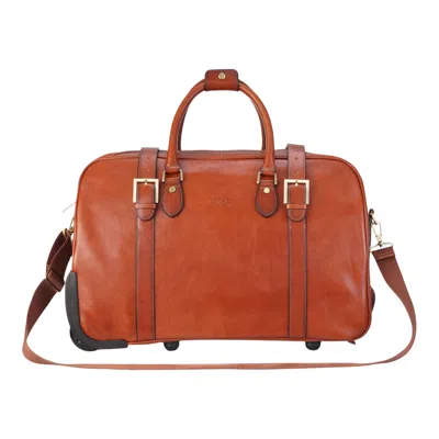 Infinity Leather Genuine Leather Black Wheeled Holdall Duffle Travel Cabin Bag - Holt