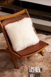 Infinity Leather Genuine Sheepskin Ivory Real Wool Single Sided Cushion In White