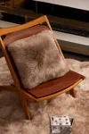 Infinity Leather Genuine Sheepskin Taupe Real Wool Single Sided Cushion In Brown