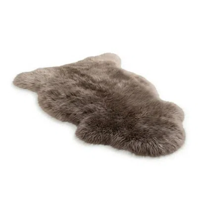 Infinity Leather Genuine Taupe Sheepskin Natural Silky Soft Fluffy Real Wool Rug In Brown