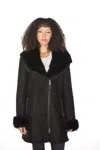 Infinity Leather Ladies Suede Merino Sheepskin Coat-ringwood In Black