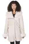 Infinity Leather Ladies Suede Merino Sheepskin Coat-ringwood In Grey