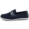 Infinity Leather Men's Black Breathable Loafers Lightweight Slip-on In Blue