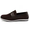 Infinity Leather Men's Black Breathable Loafers Lightweight Slip-on In Brown