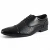 Infinity Leather Men's Black Classic Lace-up Brogue Formal Shoes In Black