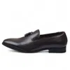 Infinity Leather Men's Black Formal Tassel Loafers Slip-on Leather Shoes In Brown