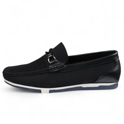 Infinity Leather Men's Black Lightweight Mesh Slip-on Breathable Loafers