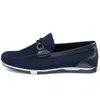 Infinity Leather Men's Black Lightweight Mesh Slip-on Breathable Loafers In Blue