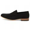 Infinity Leather Men's Black Suede Loafers Lightweight Slip-on Casual Shoes In Black