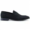 Infinity Leather Men's Black Suede Moccasin Loafers Smart Slip-on Shoes In Black