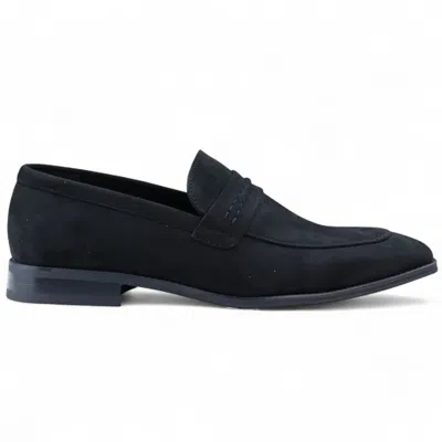 Infinity Leather Men's Black Suede Moccasin Loafers Smart Slip-on Shoes
