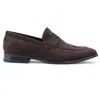 Infinity Leather Men's Black Suede Moccasin Loafers Smart Slip-on Shoes In Brown