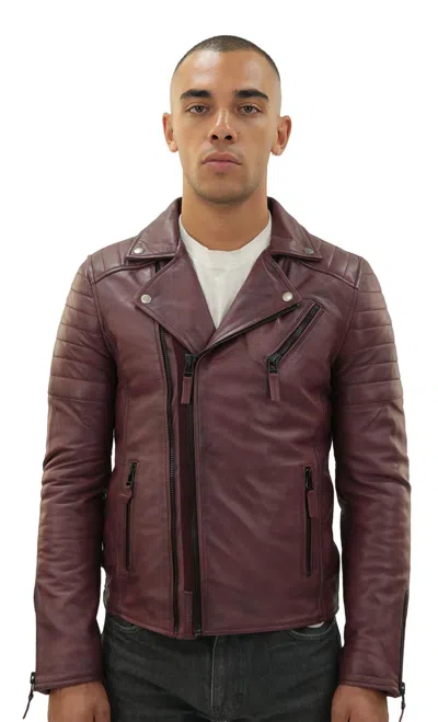 Infinity Leather Men's Brando Double Cross Zip Leather Biker Jacket-casablanca In White