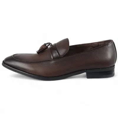 Infinity Leather Men's Brown Classic Tassel Loafers Formal Shoes