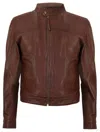 Infinity Leather Men's Classic Fitted Leather Biker Jacket-austin In Brown